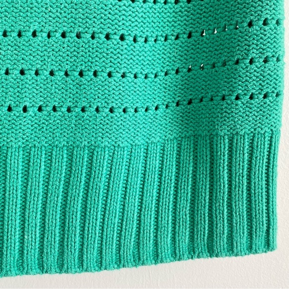 Moda International Green Open Knit Cap Sleeve Sweater Size XS - Picture 3 of 6